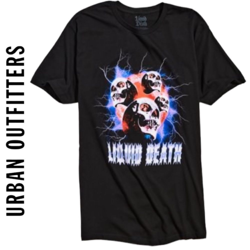 NEW Liquid Death Urban Outfitters UO Ride The Lightning Tee Shirt T-Shirt L XL